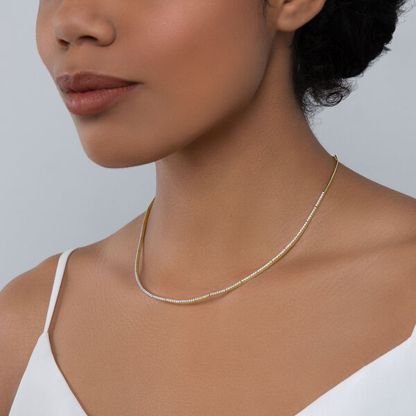 Collier riviera en or jaune avec diamants